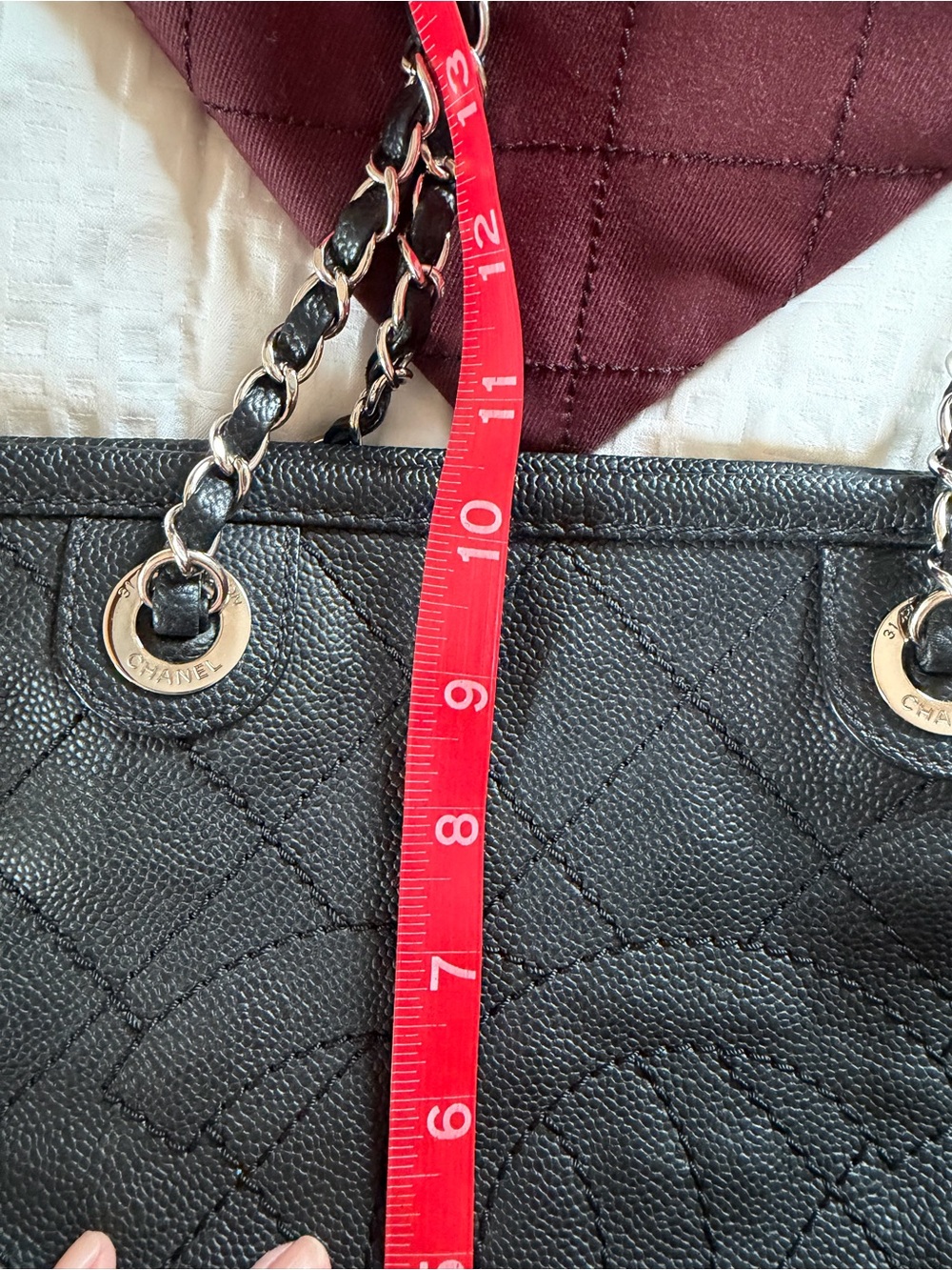 Chanel Black Caviar Leather Shopper Tote with pouch. - Picture 13 of 17
